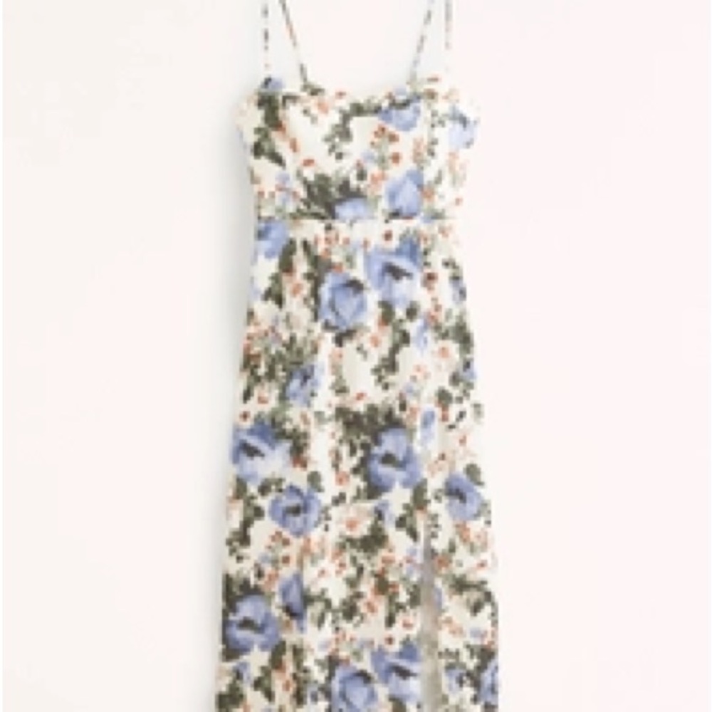 Floral Maxi Dress with Blue and Green Accents